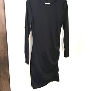 BTFBM Black Dress with Ruching Halfway Down One Side, Size Small,  NWT